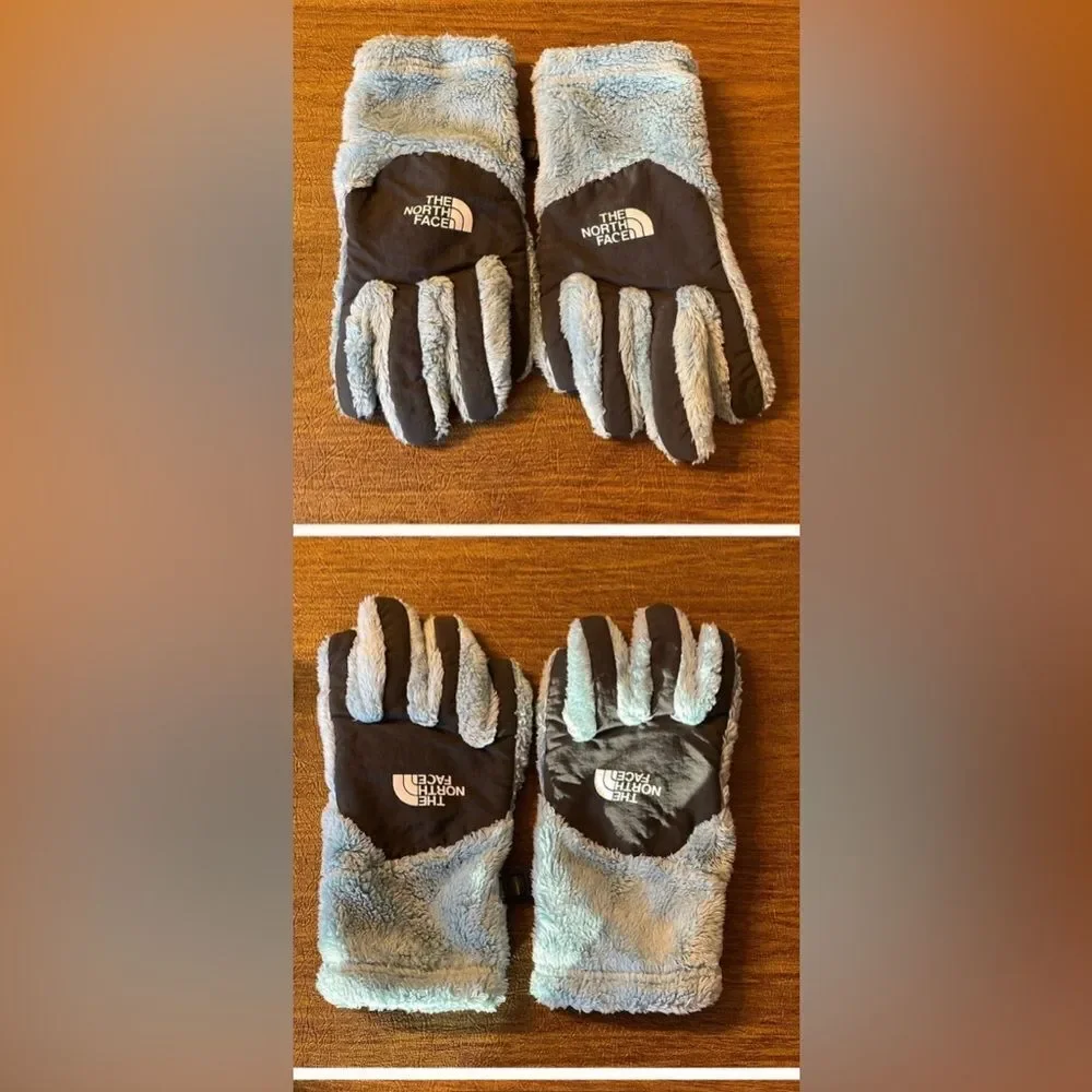 The North Face Gray and Blue Gloves